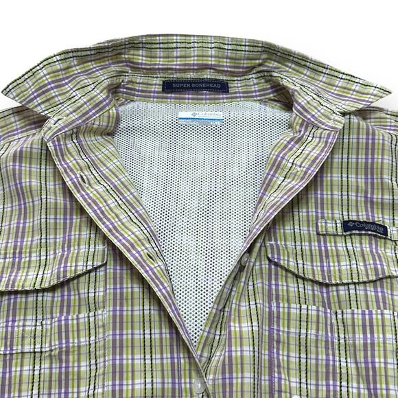 COLUMBIA Super Bonehead Roll Tab Sleeve Shirt Omni Shade Back Vent Plaid XL - Picture 8 of 13